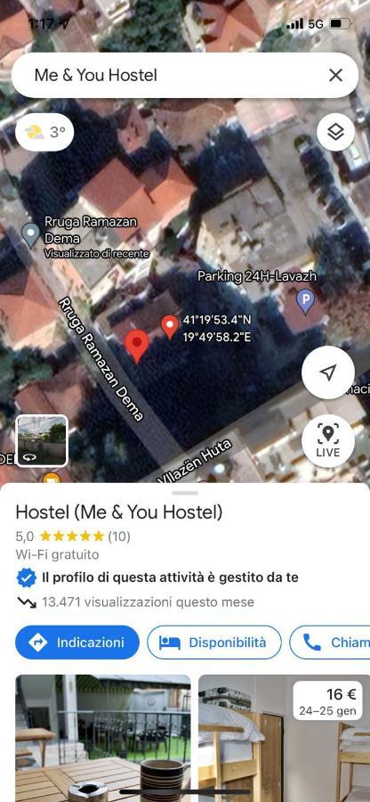 Me & You Hostel Тирана Екстериор снимка